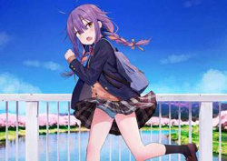 【春分の日】風パンチラしてるJK達の二次エロ画像の画像