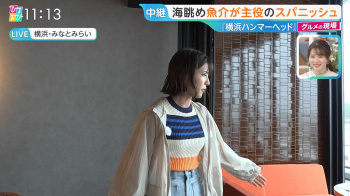 【画像】御手洗菜々アナ　ニットの胸元くっきり、ドアップ！！の画像