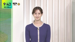 【画像】後呂有紗アナ、ニットの胸のでかさが隠せてないの画像