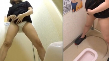 【放尿盗撮】居酒屋トイレでほろ酔い女子が立ちションする動画。便器濡れまくりwの画像