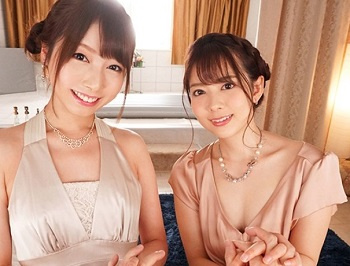 【逆3Pソープ】『もっといっぱい出して♡』美巨乳の極上美人風俗嬢2人のマットプレイ♡凄テク騎乗位で連続中出しセックス！の画像