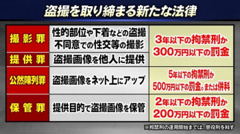 「撮影罪」が新設される。盗撮はきびしーく罰せられるぞ！の画像