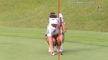 女子ゴルフのしゃがみパンチラ＆ブルンブルン乳揺れエロ目線画像(ニトリレディス編ほか)の画像