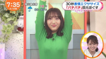 藤本万梨乃アナ うっかり胸がプルンと揺れてしまうの画像