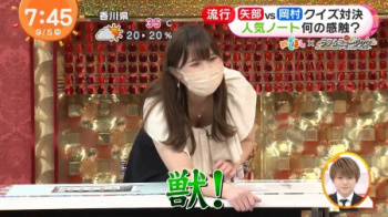 渡邊渚アナ 胸元ガバカバ巨大バストの谷間チラの画像