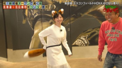田中瞳アナ、きつねダンスで胸をブルンブルン揺らしてしまうの画像
