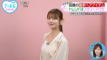 ZIP!リポーターさん、ヘアアイテムより胸が目立ってしまうの画像