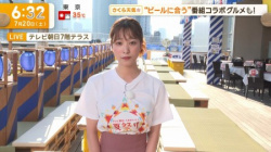 テレ朝の気象予報士さん、たっぷりお乳でTシャツが膨らんでしまうの画像