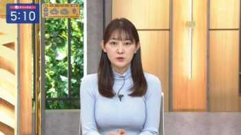 森山みなみアナ、攻撃的なニットパイでニュースが入ってこないの画像