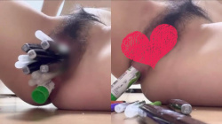 [erotica472]アナルにスティックのりを挿入したまま何本もペンをビラビラ厚めなおマ●コに挿入する韓国の若い娘[re-edit]の画像
