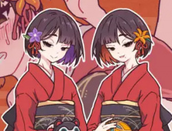 【双子少女エロCG】どこからどうみても攻略対象外なNPCと子作りお嫁さんH～因習村の入り口で手毬唄歌ってる双子編～の画像