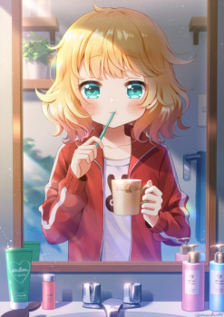 【二次】歯磨きをしている女の子の画像　その２の画像