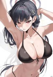 【二次】腋見せ女さん、無防備すぎて目のやり場に困るｗｗｗ【画像】の画像