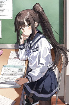 【二次】制服女子、何気ない仕草が青春すぎてつらいの画像