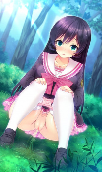 【二次】その辺の茂みとかでこっそり用を足してる野ションガールのエロ画像の画像