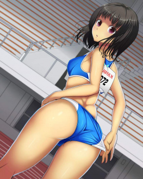 【二次】1/100秒を争う為に極限まで面積を減らされた陸上ユニフォームのエロ画像の画像