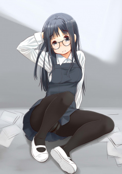 【二次】滑って転んでパンツ見せちゃってるベタな“パンチラ転倒少女”のエロ画像の画像