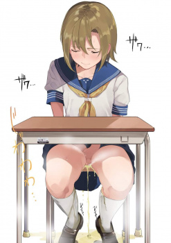 【二次】連休の高速PAとかでありがちな膀胱限界突破“お漏らし少女”のエロ画像の画像