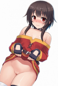 【二次】このすばのめぐみんのツルツルのパイパンマンコが拝めちゃうエロ画像の画像