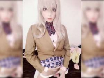 JK制服女装子男の娘の変態オナニー！女の子になりきってアナルにエネマグラやバイブ挿入！興奮MAXで手コキ射精！の画像