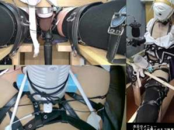 メイドコスプレ姿でセルフ全身拘束し電動オナホ、電マ、アナルプラグを装着し遠隔快楽調教を待つ変態女装子の画像