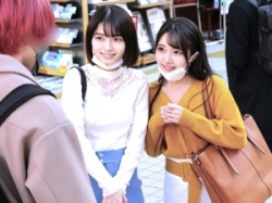 えっち...【素人ナンパ】「すごい//いっぱい出てる//」2人でDT君を逆ナンGET!生SEXでナカ出しされるスレンダーJD!の画像