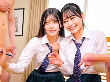 ＜女学生×淫乱企画＞「ねぇちょっとぉ♡近いって…♡」美女女学生が謝礼に釣られ淫乱企画！目の前のフル勃起肉棒に夢中で…♡の画像