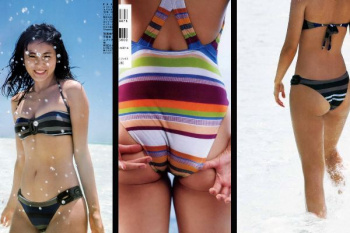 本仮屋ユイカ ノーパン?ハミ尻水着画像!お尻の割れ目がエロすぎるwの画像