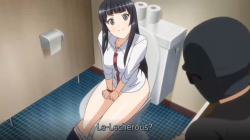 いきなりトイレに侵入してきた変態レ〇プ野郎におマンコ舐められ強引に性交されるの画像