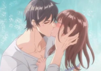 [エロアニ]《イチャラブ》大人しめの巨乳美女がイケメン男との濃厚キスで我慢できなくなって生ハメセックスで乱れまくり！！の画像