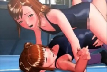 [エロアニ]スク水可愛い子達にチンポしゃぶられて贅沢やなぁ！こんな事されたいわぁ♡の画像