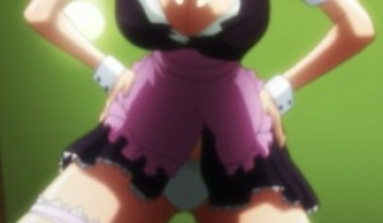 [エロアニ]美女メイドのチラ見せパンティがたまらん！元気で巨乳とか良いなぁ♡の画像