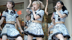 【アイドル】パンチラ_アイドルカレッジ、爽やかなお揃いのヘソ出しチェック衣装でキレキレダンスを屋外ステージで披露！ Japanese cute girls Idol group Live Upskirt IDOL COLLEGEの画像