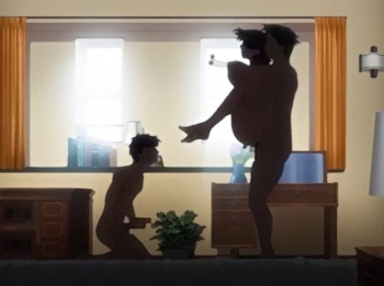 【アニメ】≪★ちょっ…ダメ、そこ…っ！≫えろすぎる体の美他人妻の裏切り！旦那の前で激しい孕ませ不倫セックス！の画像