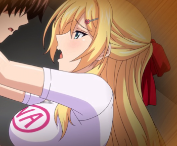 【アニメ】≪★あっ…イキそう…っ、待って…！≫おっぱいがデカい美女が狭い所でラブラブなか出し種付！の画像