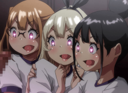 【アニメ】≪★ちょ…そこはダメ…っ！≫反りすぎた男根に欲情した爆乳すぎる美女子達と激しいハーレム生交尾！の画像