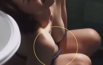 磯山さやかの乳首・乳輪が見えてポロリ！Fカップ豊乳グラドルのパイオツが露わに！の画像