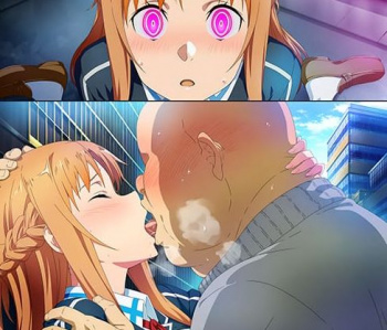 【エロ画像】【SAO】アスナの美しい肢体に目をつけたキモデブ！催眠アプリで認識改変されて強制恋人セックス…！の画像