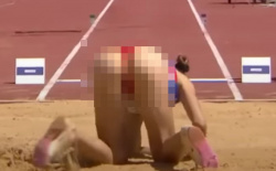 【画像あり】女子陸上選手、四つん這いのお尻を撮られてしまうｗｗｗｗｗｗｗｗｗの画像