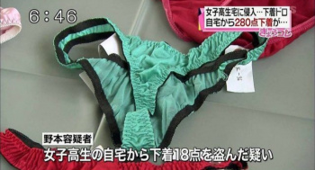 【悲報】パンツを盗まれたJ Kさん、事件が解決してパンツを全国放送されてしまうｗｗｗｗｗｗｗの画像