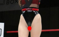 【画像】ラウンドガールさん、大陰唇ハミ出しているのに気付かずとびきりの笑顔ｗｗｗｗｗｗｗの画像
