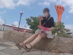 【盗撮動画】イベント会場近くの広場でパンチラ盗撮事案。可愛い推し活女子のミニスカの中身がこちらの画像