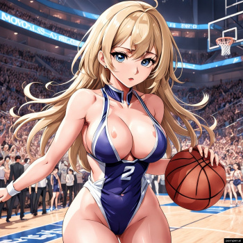 【二次】女さんバスケットボールがはみ出てたりはみ出てなかったりの画像