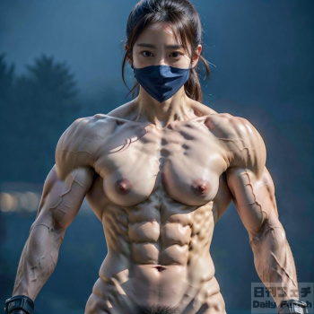 “闇夜のマッスル忍者、肉感全開の全裸修業で鍛え抜かれる!”の画像