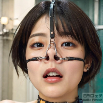 深紅の瞳に宿る快楽　鼻フック美女が魅せる究極の快感の画像