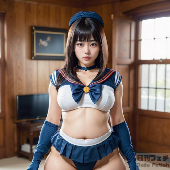 「セーラーメルキュリーオトナなぷにぷに戦士のエロコスプレ姿!」の画像