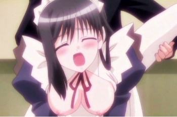 巨乳なメイドが後ろからガンガン突かれ生中だしでグッタリ…?の画像