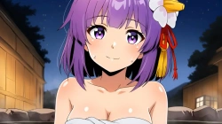 [2次AI動画] 温泉でゆっくりする阿求！の画像