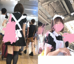 【逆さ撮り】コスプレ女子のスカートの中身を撮影した逆さ撮りパンチラ画像の画像