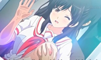 【アニメエロ】電車でおっぱい揉まれまくって女子高生ちゃんおマンコ濡らしちゃう♡の画像